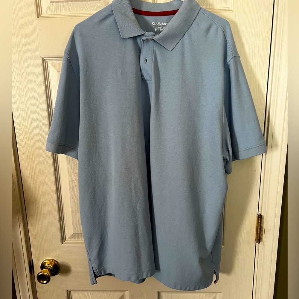 Saddlebred Flex Comfort XXL men’s polo light blue. Worn has a lot of life left.